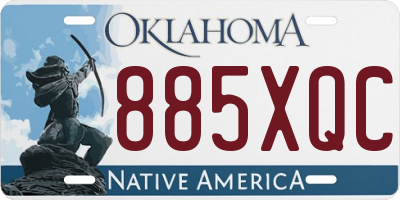 OK license plate 885XQC