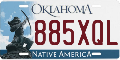 OK license plate 885XQL