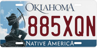 OK license plate 885XQN