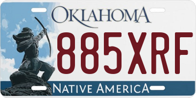 OK license plate 885XRF