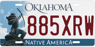OK license plate 885XRW