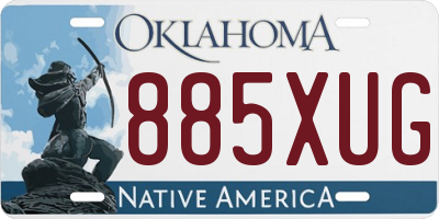 OK license plate 885XUG
