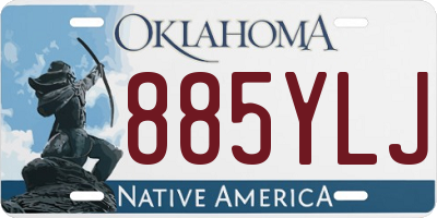OK license plate 885YLJ