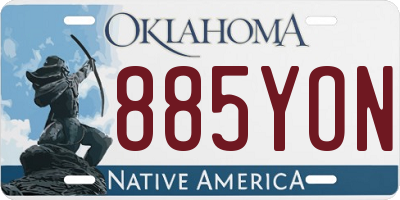 OK license plate 885YON