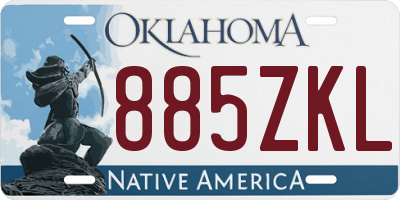 OK license plate 885ZKL