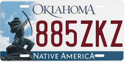 OK license plate 885ZKZ