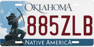 OK license plate 885ZLB