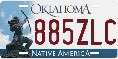 OK license plate 885ZLC