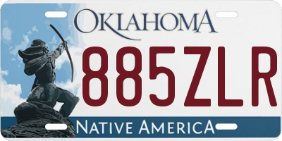 OK license plate 885ZLR