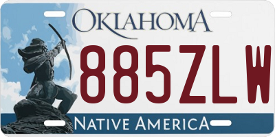 OK license plate 885ZLW