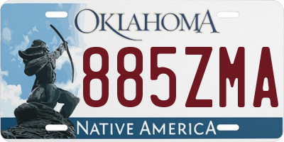 OK license plate 885ZMA