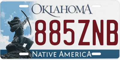 OK license plate 885ZNB