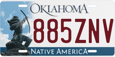 OK license plate 885ZNV