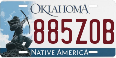 OK license plate 885ZOB