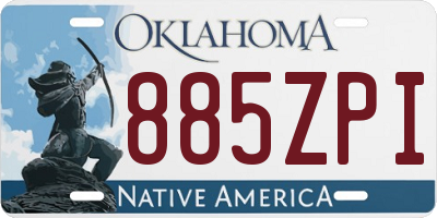 OK license plate 885ZPI