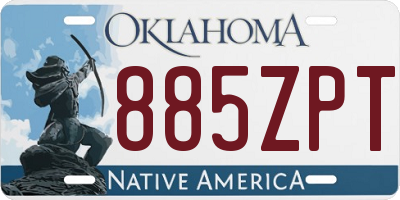 OK license plate 885ZPT