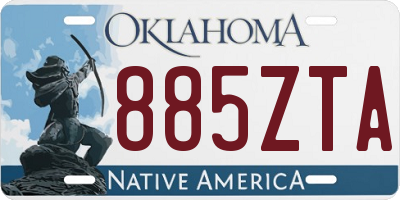 OK license plate 885ZTA