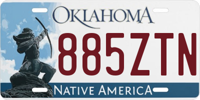 OK license plate 885ZTN