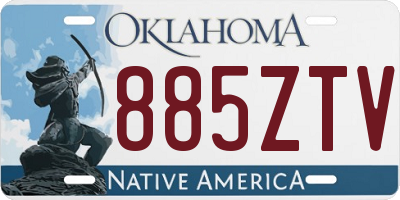 OK license plate 885ZTV