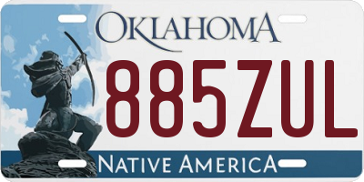 OK license plate 885ZUL