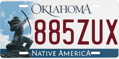 OK license plate 885ZUX