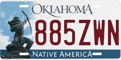 OK license plate 885ZWN