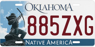 OK license plate 885ZXG