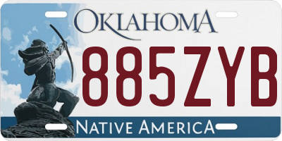 OK license plate 885ZYB