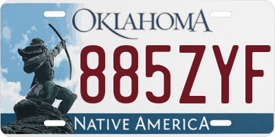 OK license plate 885ZYF