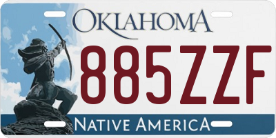 OK license plate 885ZZF