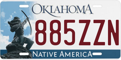 OK license plate 885ZZN