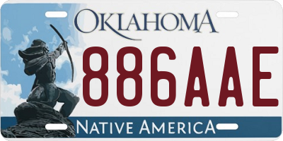 OK license plate 886AAE