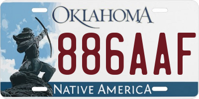 OK license plate 886AAF