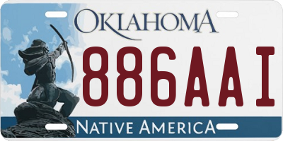 OK license plate 886AAI