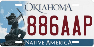 OK license plate 886AAP