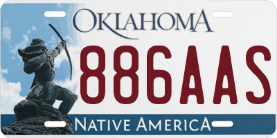OK license plate 886AAS