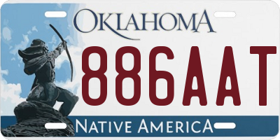 OK license plate 886AAT