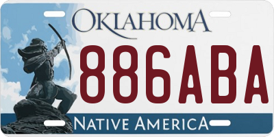 OK license plate 886ABA