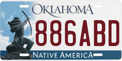 OK license plate 886ABD