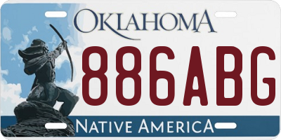 OK license plate 886ABG