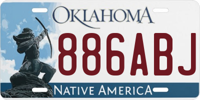 OK license plate 886ABJ