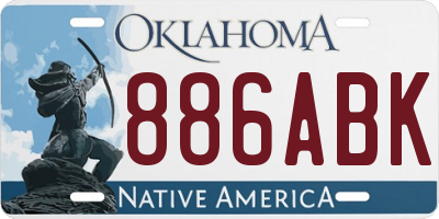 OK license plate 886ABK