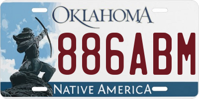 OK license plate 886ABM
