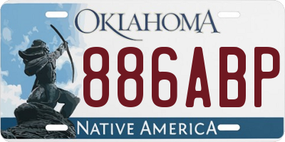 OK license plate 886ABP