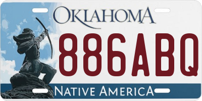 OK license plate 886ABQ