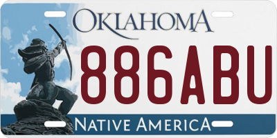 OK license plate 886ABU