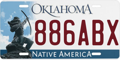 OK license plate 886ABX