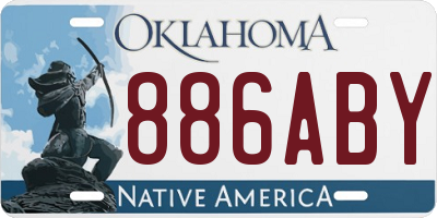 OK license plate 886ABY
