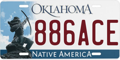 OK license plate 886ACE