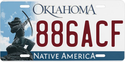 OK license plate 886ACF